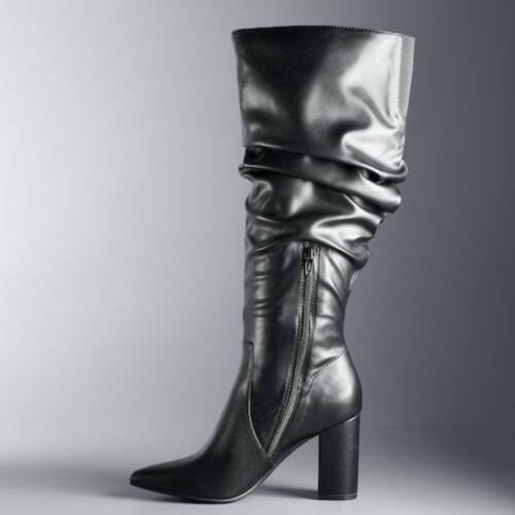 Simply Vera Wang Flicker High Heel Slouch Boots - Picture 2 of 4